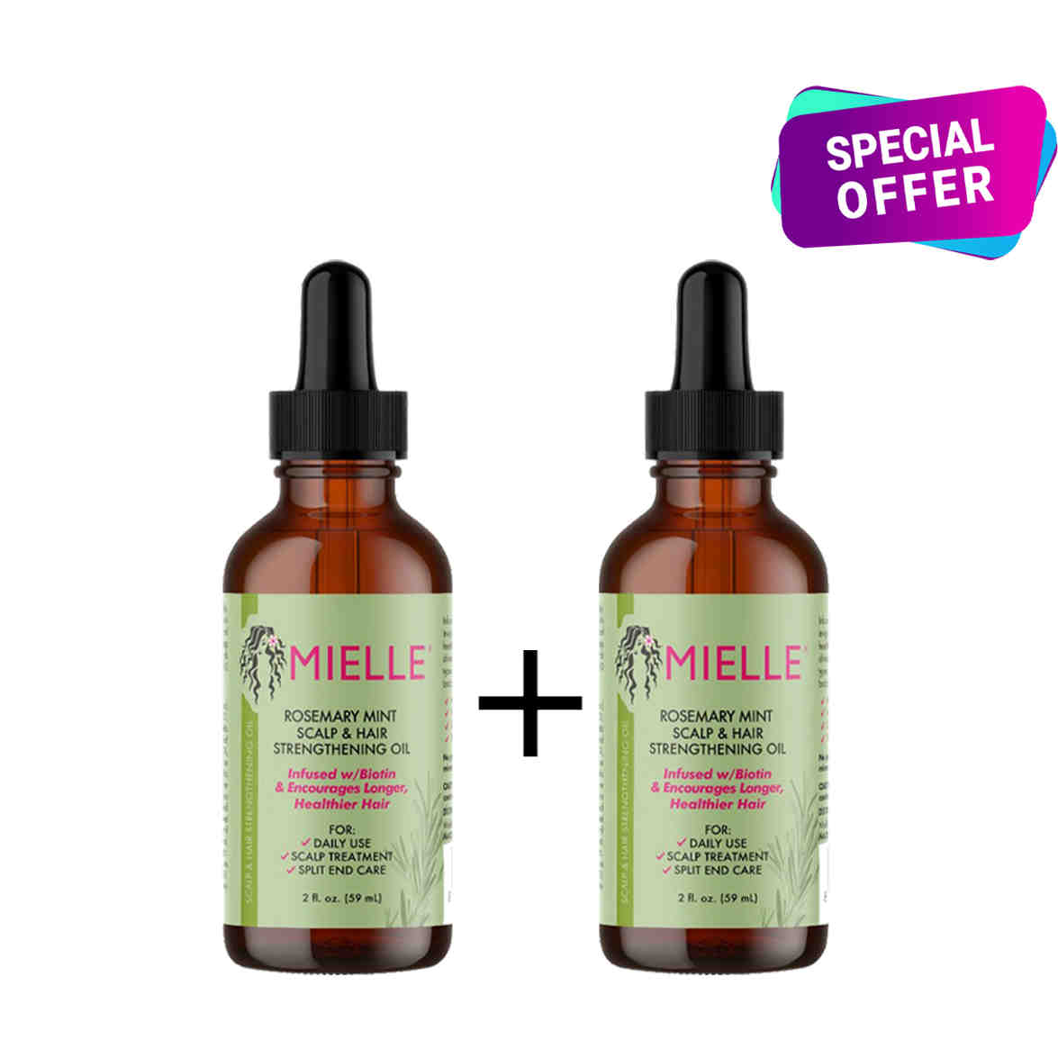 زيت مقوي للشعر وفروة الرأس بالروزماري والنعناع عرض خاص 59ml x 2